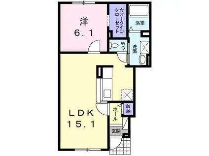 ブライトヴィラ(1LDK/1階)の間取り写真
