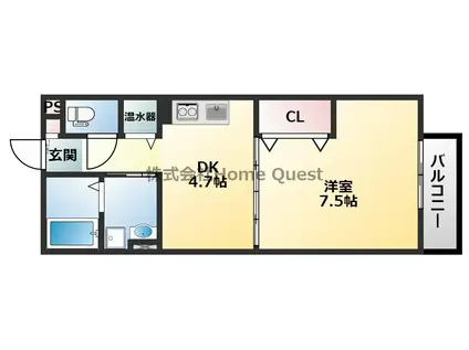 FELICE(1DK/1階)の間取り写真