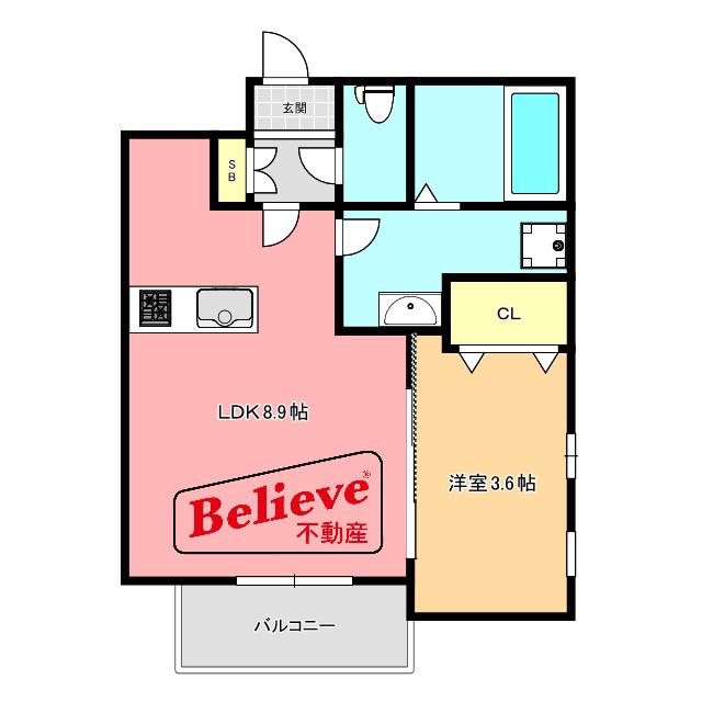 CHERIM西鉄久留米IV(1LDK/1階)の間取り写真