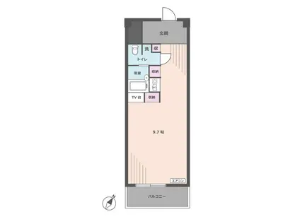 デリス玉川(ワンルーム/3階)の間取り写真