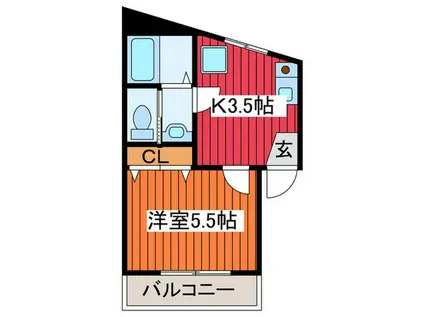 MASION DOR 赤羽(1K/1階)の間取り写真