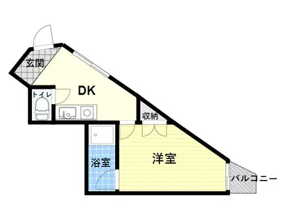 ガモロック(1DK/1階)の間取り写真