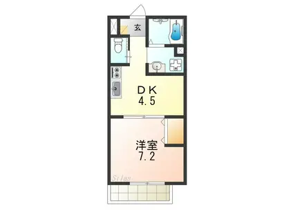 アネックスNANIWA(1DK/1階)の間取り写真