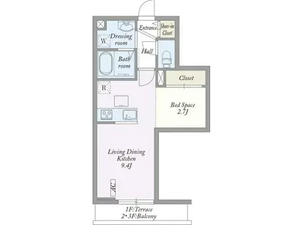MY STYLE VINTAGE早稲田(1LDK/1階)の間取り写真