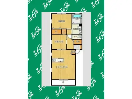 クレールメゾン丹後(2LDK/2階)の間取り写真