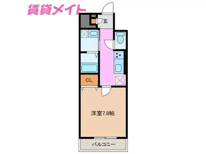 COCOON(1K/2階)の間取り写真