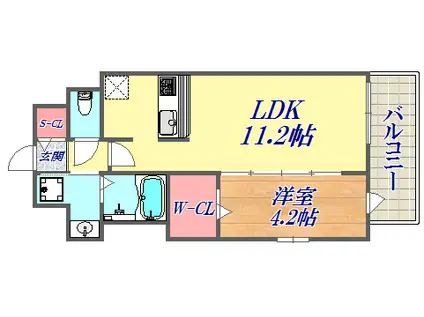 リアライズ神戸長田(1LDK/4階)の間取り写真