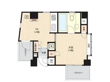 ル・シック参宮橋(1DK/2階)の間取り写真