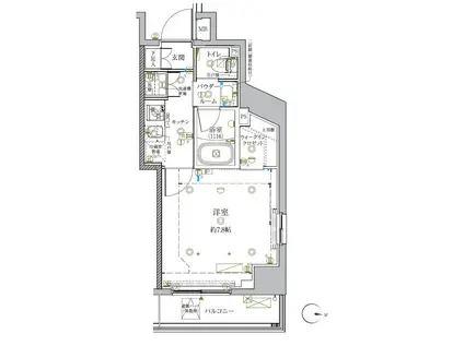 クレイシア新宿中落合(1K/4階)の間取り写真