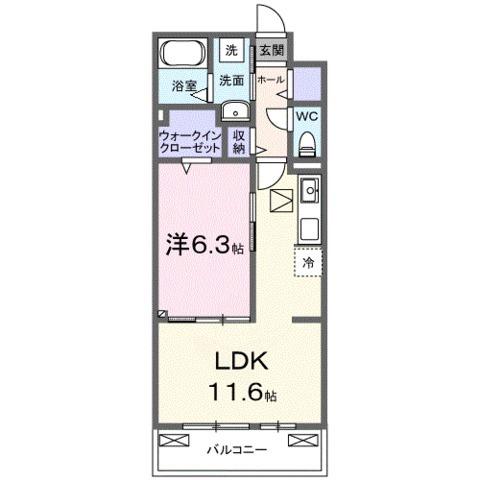 ロト フィオーレ(1LDK/3階)の間取り写真