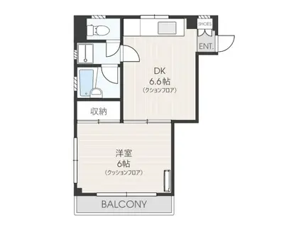 パレス・エンデバー(1DK/3階)の間取り写真