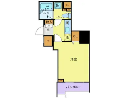 スカイコート日本橋壱番館(1K/6階)の間取り写真