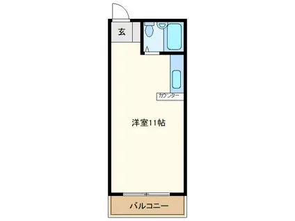 備後ハイツ(ワンルーム/1階)の間取り写真