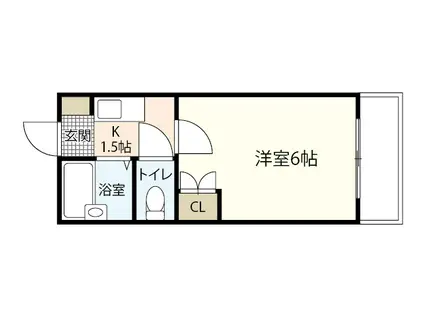 浜町グランコート(1K/6階)の間取り写真