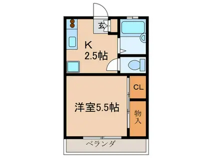 YKハイム(1K/1階)の間取り写真