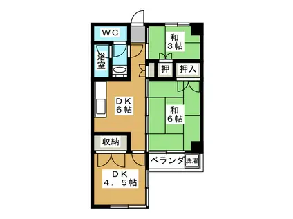 サンライズハイツ(3DK/5階)の間取り写真