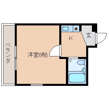 新大マンション(1K/2階)の間取り写真