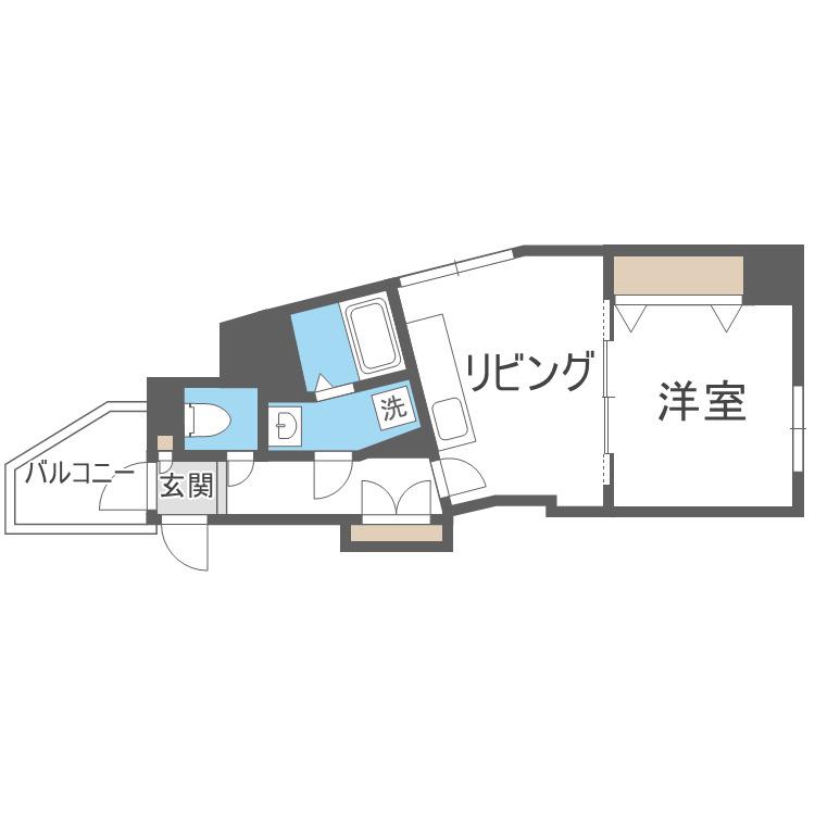 コートロティ大通(1DK/11階)の間取り写真