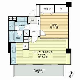 NK麹町コータース(1LDK/9階)の間取り写真