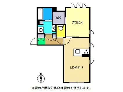シャーメゾンCIEL(1LDK/1階)の間取り写真