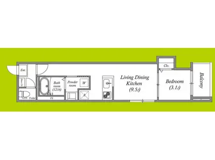 ハーモニーテラス西今川(1LDK/1階)の間取り写真