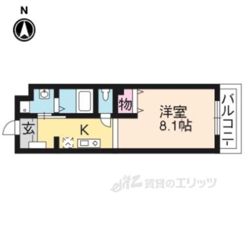 BO・上七軒(1K/5階)の間取り写真