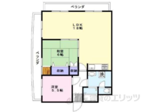 ラフェスタ彦根Ⅱ(2LDK/1階)の間取り写真