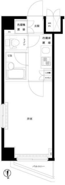 ルーブル浜田山(1K/4階)の間取り写真