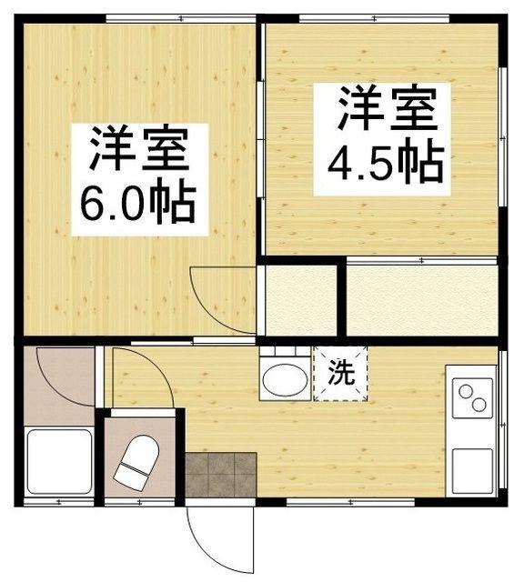 シエル大谷(2K/2階)の間取り写真