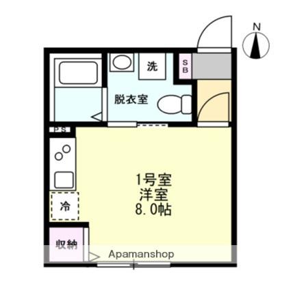ベイルームプライム横浜鶴見(ワンルーム/2階)の間取り写真