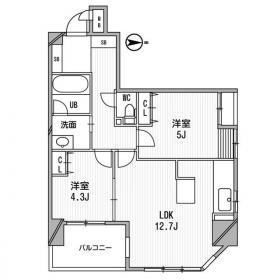 アーデンタワー北堀江(2LDK/13階)の間取り写真