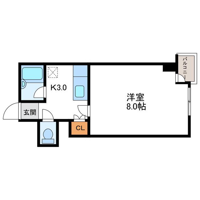 藤井ビル北17条III(1K/5階)の間取り写真