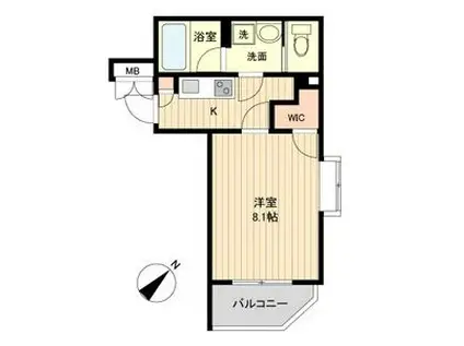 タウンライフ覚王山(1K/1階)の間取り写真