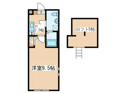 フィオーレ橋本(1K/1階)の間取り写真