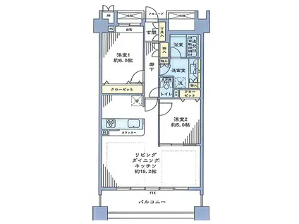 ベイサイドステージ東京(2LDK/2階)の間取り写真