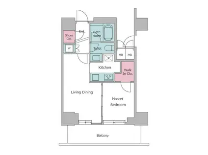 レジディアタワー目黒不動前(1LDK/11階)の間取り写真