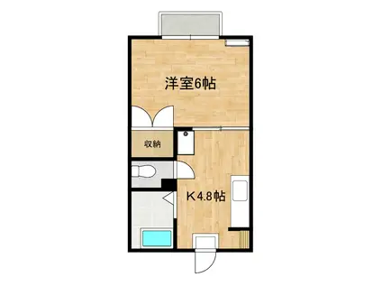 フライハイト柳井(1K/1階)の間取り写真