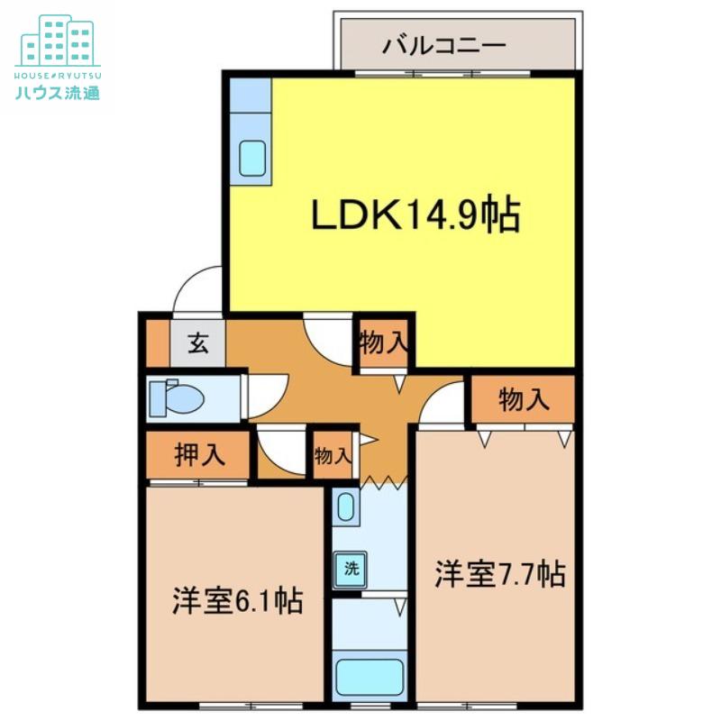 ステーション21(2LDK/1階)の間取り写真