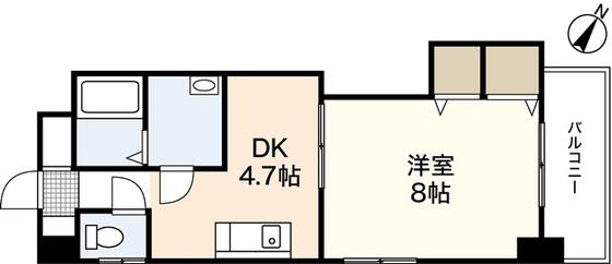 クレセールフルタ(1DK/6階)の間取り写真
