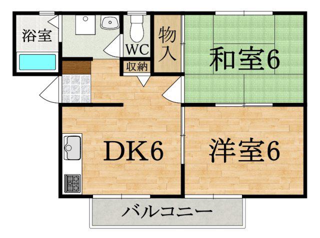 アンシャンテ宮の森V(2LDK/2階)の間取り写真