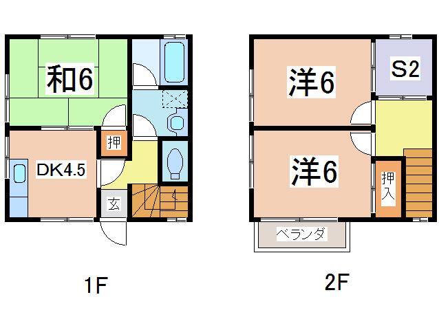 滝口アパート(3SDK/1階)の間取り写真