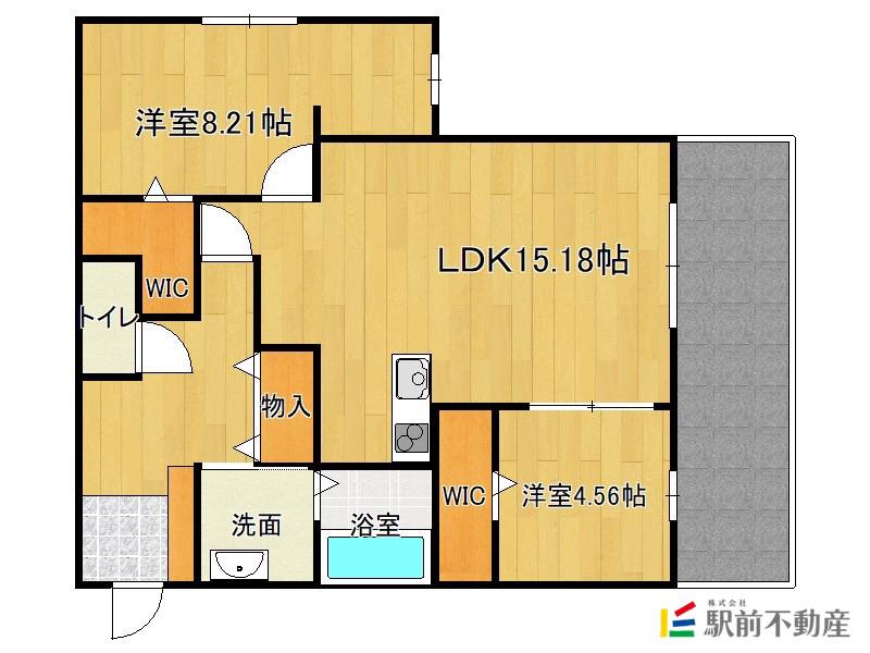 グランドメゾンHEIWA(2LDK/2階)の間取り写真