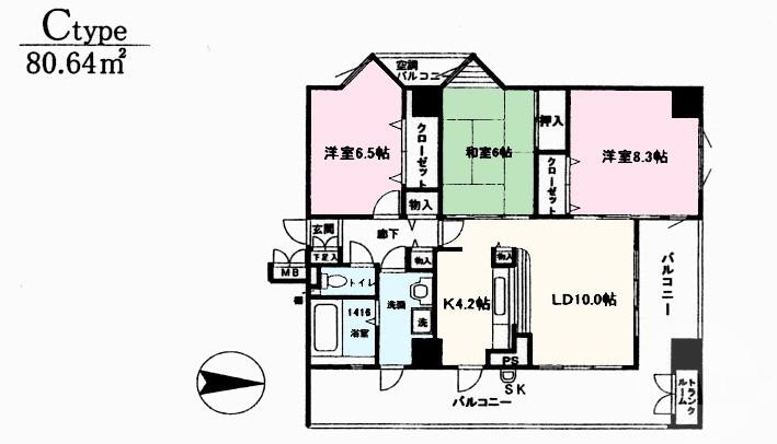 アンソレイエ(3LDK/2階)の間取り写真