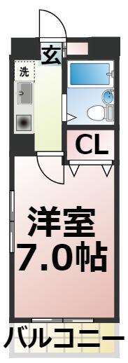 明楽春岡(1K/2階)の間取り写真