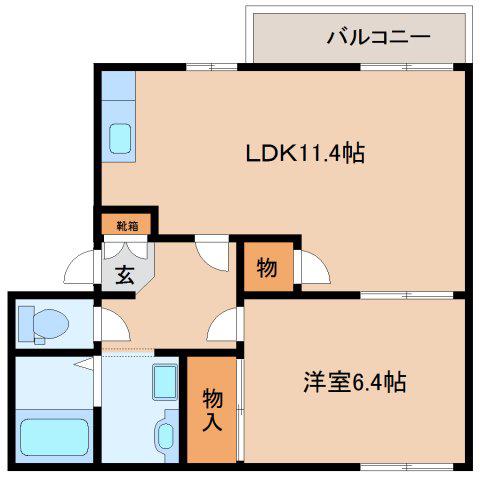司ハイツ(1LDK/1階)の間取り写真