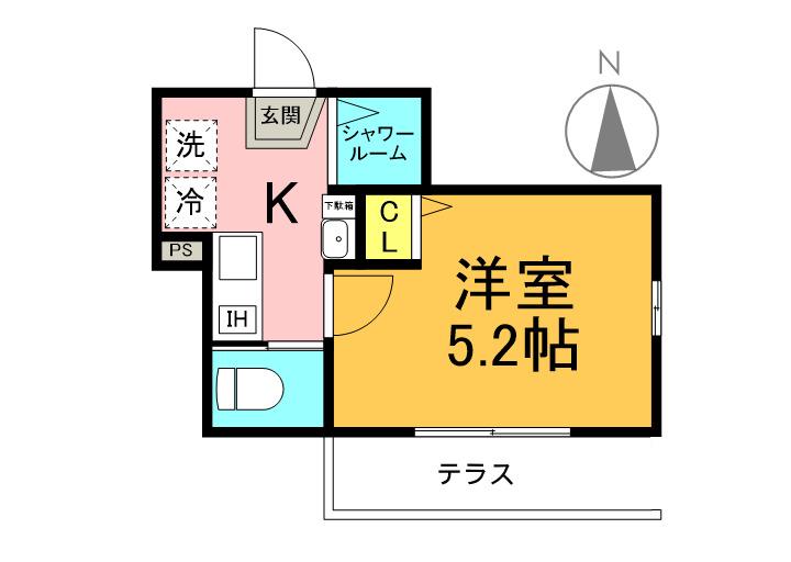 VILLA AZURE(1K/1階)の間取り写真