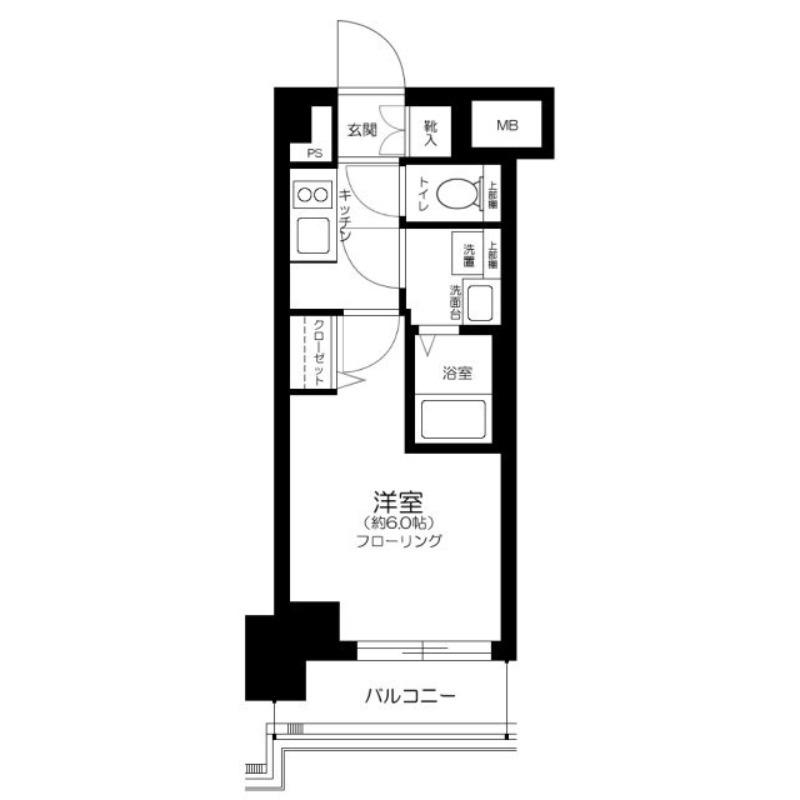 エステムプラザ品川西小山(1K/3階)の間取り写真