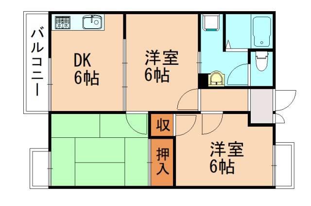 桂川第3たつみ荘(3DK/2階)の間取り写真