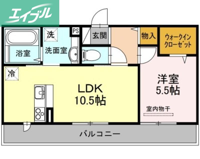 グランシャリオ B棟(1LDK/3階)の間取り写真