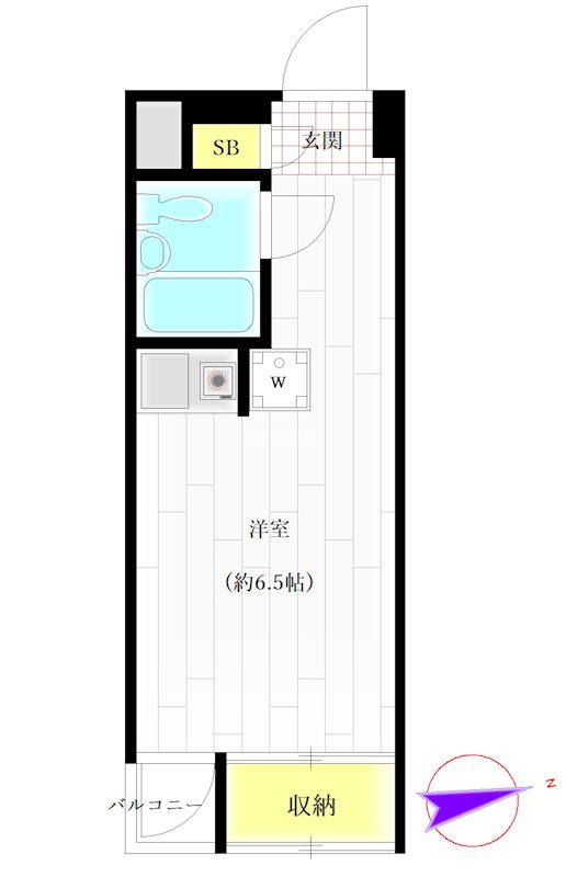 A.P.COURT荒木町 (ワンルーム/2階)の間取り写真